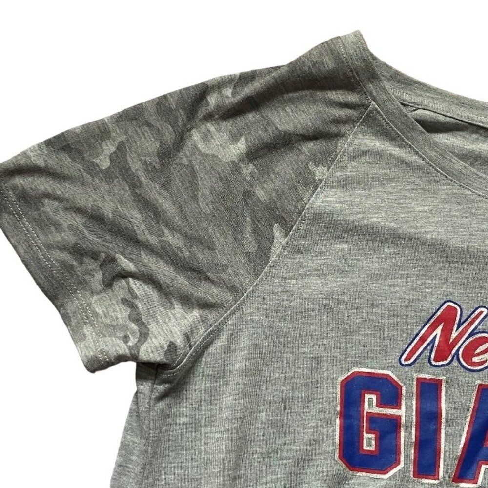 NFL 'Teens' New York Giants Apparel Front Tie Short Sleeve T-Shirt-Gray- Lg-NWT - Picture 3 of 6